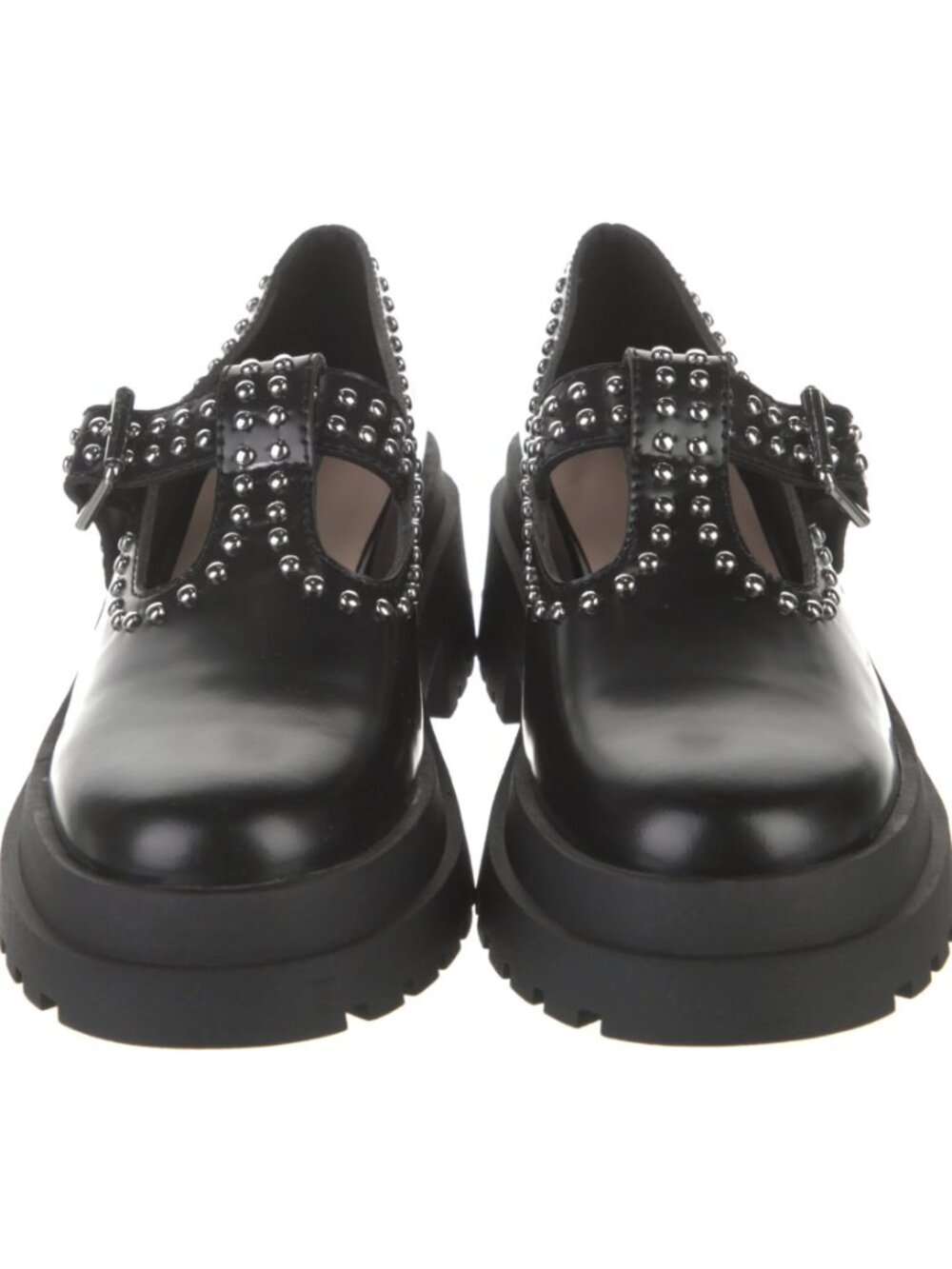 Loeffler Randall Size 6 Black Leather Oxfords Platform